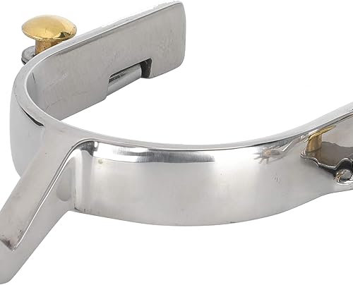 Miniatura 4 de Zerodis Espuelas de caballo, 1 par de acero inoxidable Western Cowboy Spurs Exquisito Engranaje Espuelas Ecuestre Accesorios de Engranaje