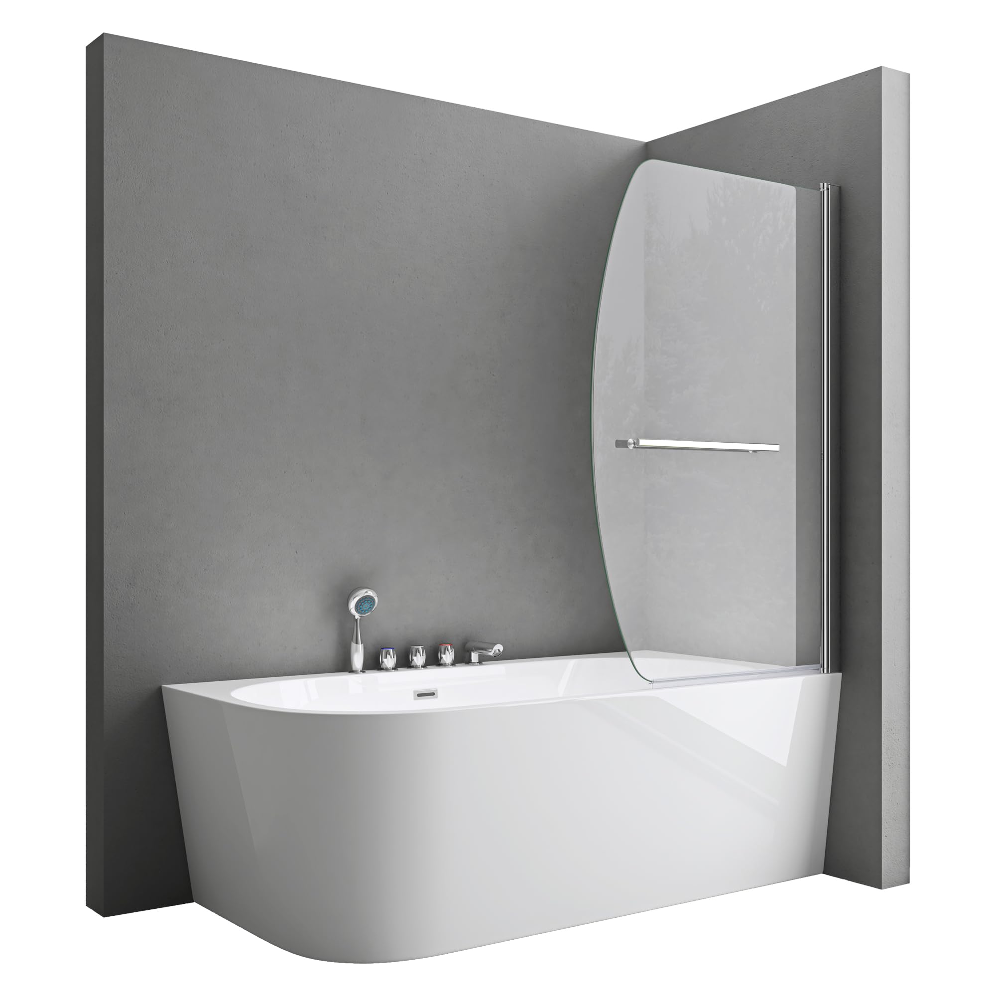 doporro mampara de ducha de diseño 90x140 cm para fijación a la bañera mampara de ducha vidrio de seguridad templado 6 mm con recubrimiento NANO mampara de baño abatible