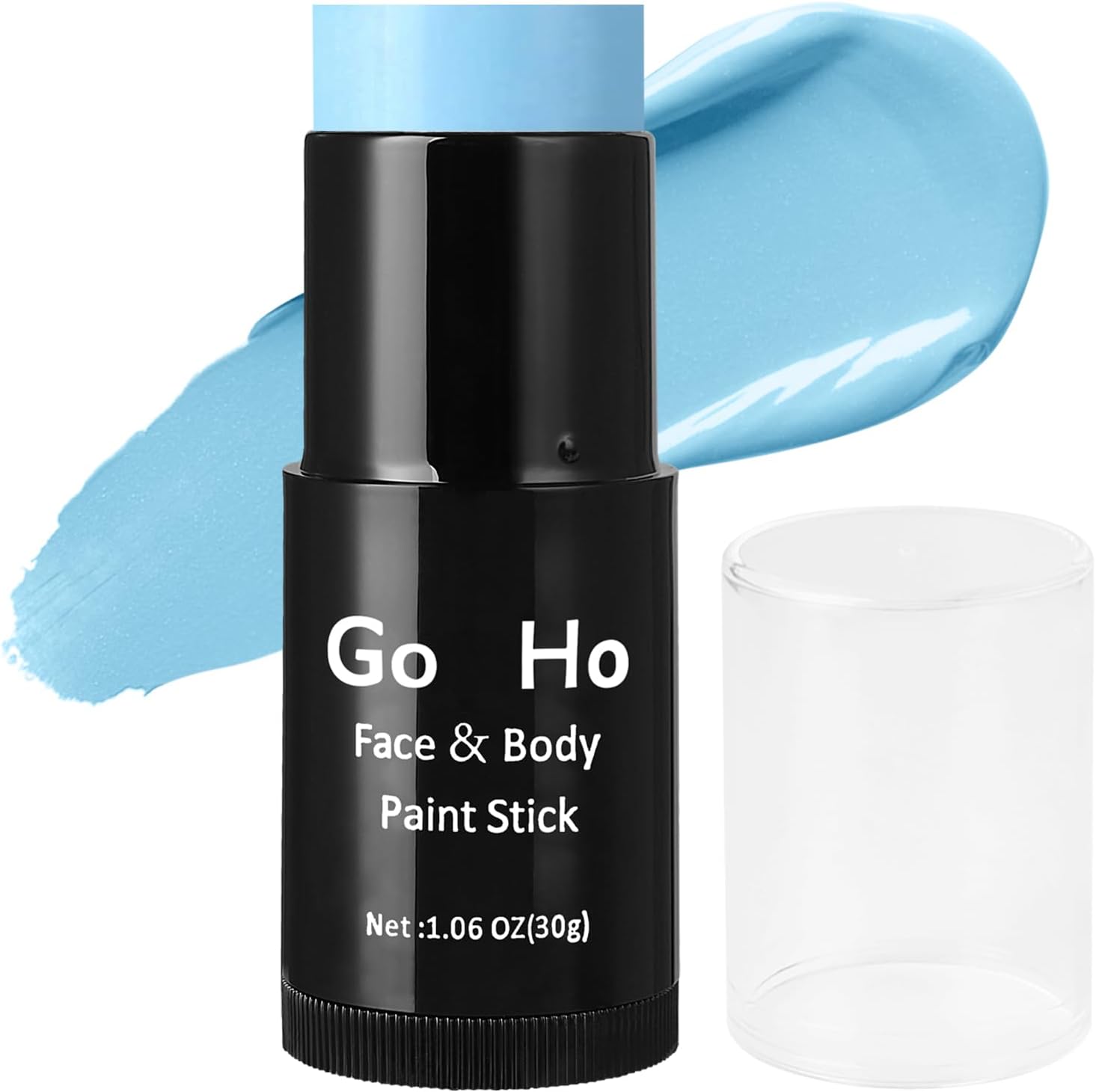 Go Ho Cream-Blendable Light Blue Face Paint Stick (1.06 Oz),Full-coverage Pale Blue Face Body Paint for Halloween Cosplay SFX Ghost Bride Sally Makeup,Waterproof Makeup Stick