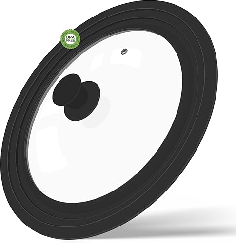 GDDGCUO Tapas universales para sartenes, 2 tapas de olla para ollas, sartenes y sartenes. Se adapta a utensilios de cocina de 13, 14, 15 pulgadas de