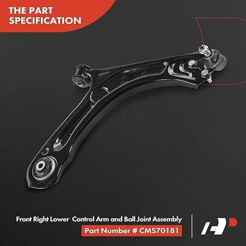 Miniatura 7 de A-Premium Brazo de control inferior delantero derecho, con rótula y buje, compatible con Volkswagen Passat 2012-2021, Beetle 2012-2019