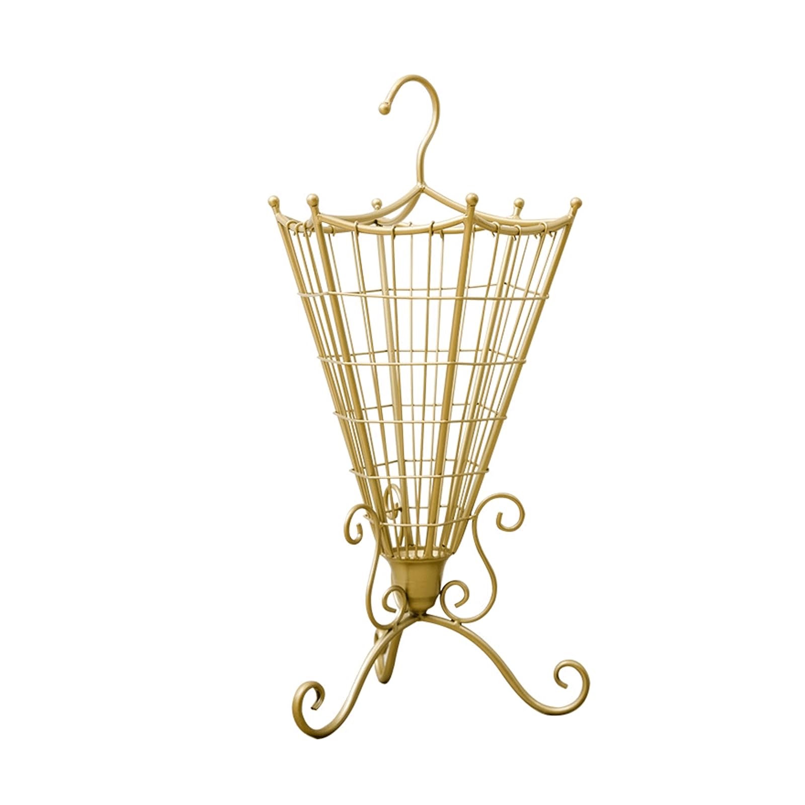 Porte-Parapluie en Maille Métallique Doré avec Crochet