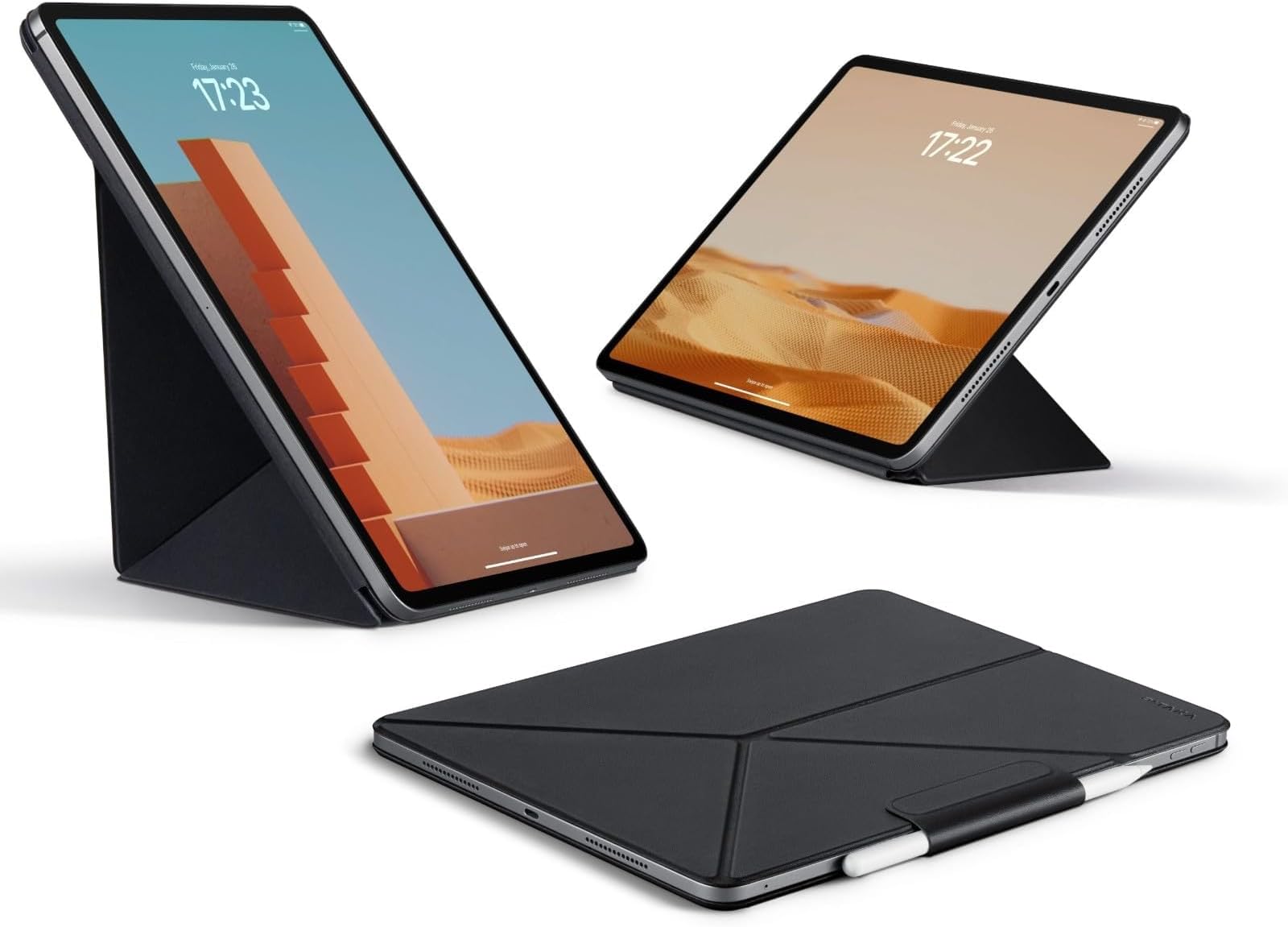 for iPad Pro 13 Inch Case 2025/2024, Compatible with iPad Pro M5/M4, Portrait/Landscape Magnetic Case with Pencil Holder, 4 Standing Angles and - Black
