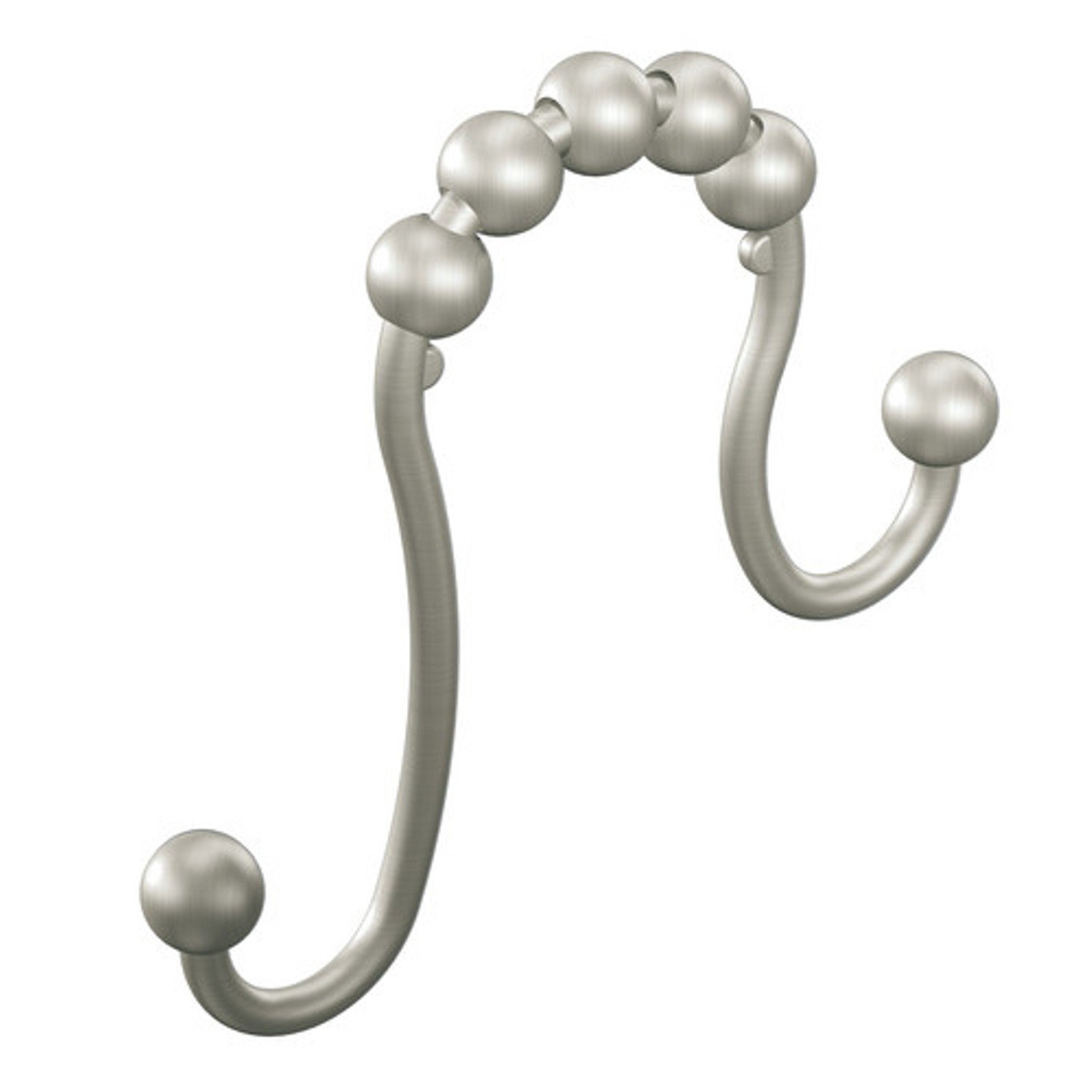 Interfeeling Shower Curtain Rings with Bathroom Double Glide Hooks Brushed Nickel , Set of 12