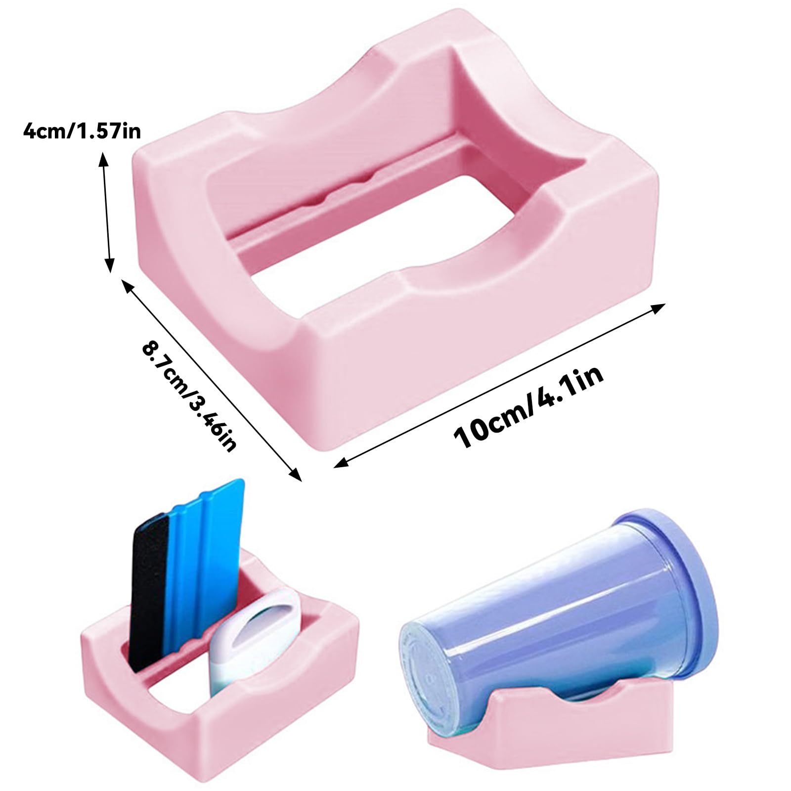 One Piece Space Saving Silicone Anti-Slip Tumbler Holder Stable Silicone Cup Cradle Non-Slip Sturdy Tumbler Cradle for Glass Arts and Crafts - Image 2