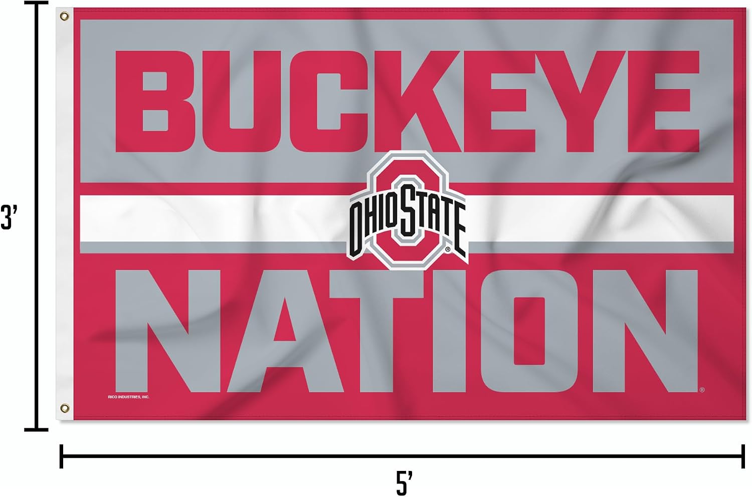 Rico Industries NCAA Bold 3' x 5' Banner Flag Single Sided - Indoor or Outdoor - Home Décor