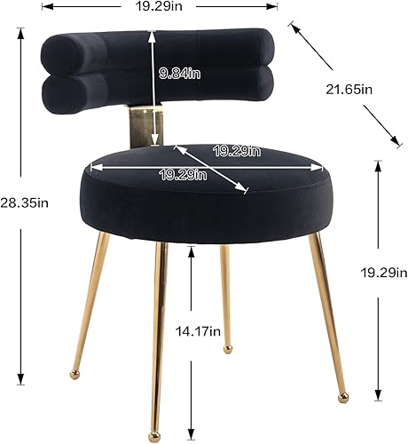 Miniatura 2 de SZLIZCCC Juego de 2 sillas de comedor, tapizadas de terciopelo, sillas de comedor modernas de mediados de siglo, respaldo curvado y acogedoras