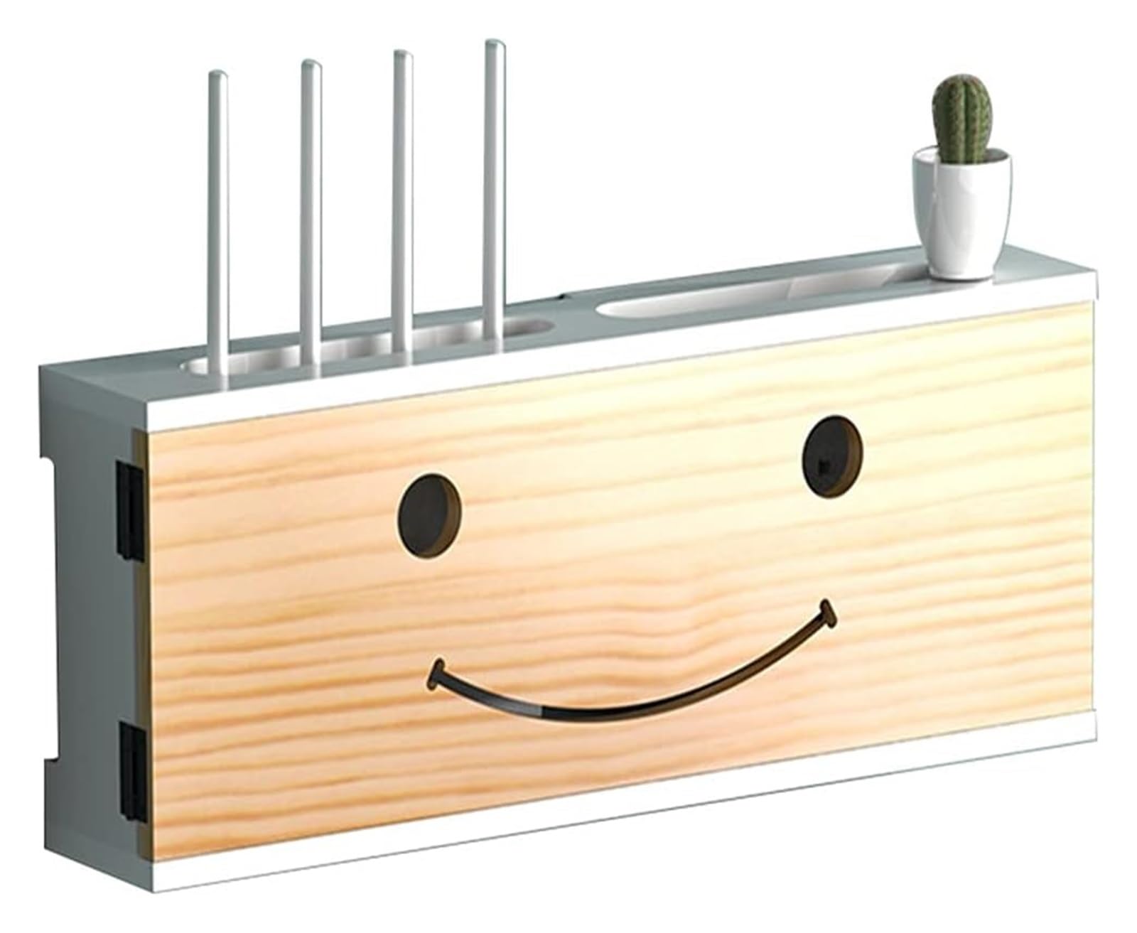 Boîtier de rangement mural pour routeur Wi-Fi blanc - Étagère TV 52,5x20 cm
