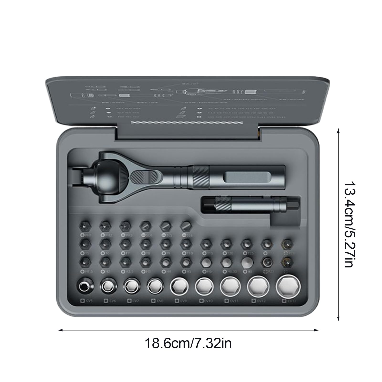 Kit à cliquet, jeu de tournevis à cliquet de rotation 180 °, 40 bits de précision, outil de réparation multifonctionnel, automobile et matériel complet pour l'entretien des voitures véhicules