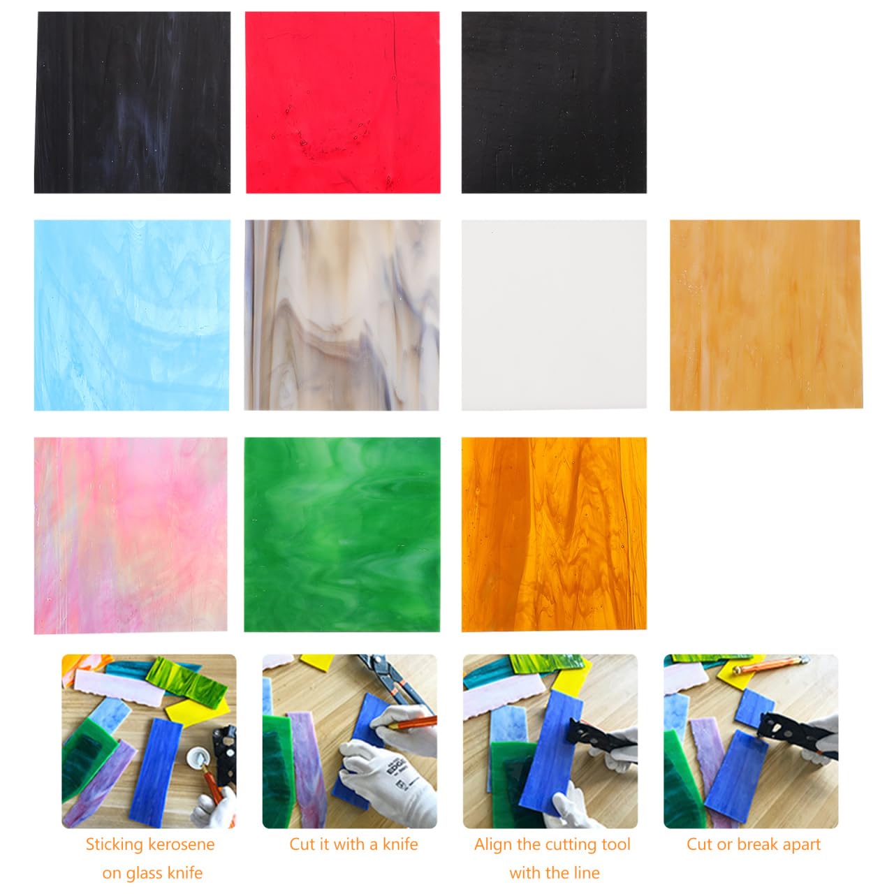 Foglie Di Mica Vetro Colorato 10 Pezzi Vetro Colorato Traslucido Mosaico Parete