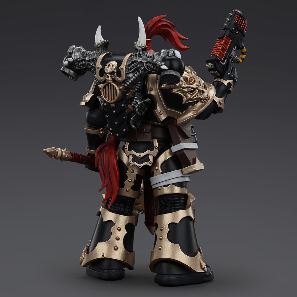 JOYTOY-Warhammer The Horus Heresy 1:18 Action Figure Chaos Space Marines Black Legion Chosen with Plasma Pistol and Power Axe-Collection Model Birthday Gifts