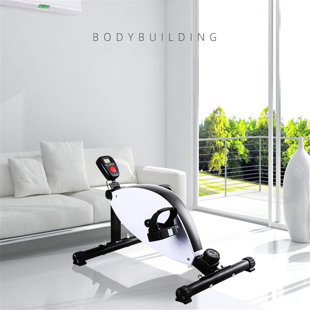 DYTWXG Esercitatore a Pedali - Cyclette Magnetica Peddler - Allenamento sotto la scrivania per Gambe e Braccia - Mini Spin Bike Esercizio a Basso Impatto con Resistenza Regolabile - Fitne