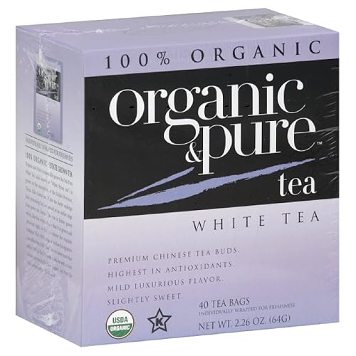 Té orgánico y blanco puro, 40 unidades (paquete de 6).
