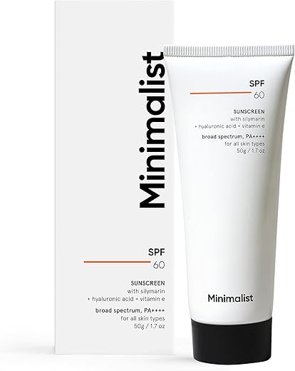 Minimalist Sunscreen SPF 60 PA ++++ | Pregnancy Safe | For Sensitive Skin | Photo stable | Broad Spectrum Sunscreen SPF 50+ With Potent…