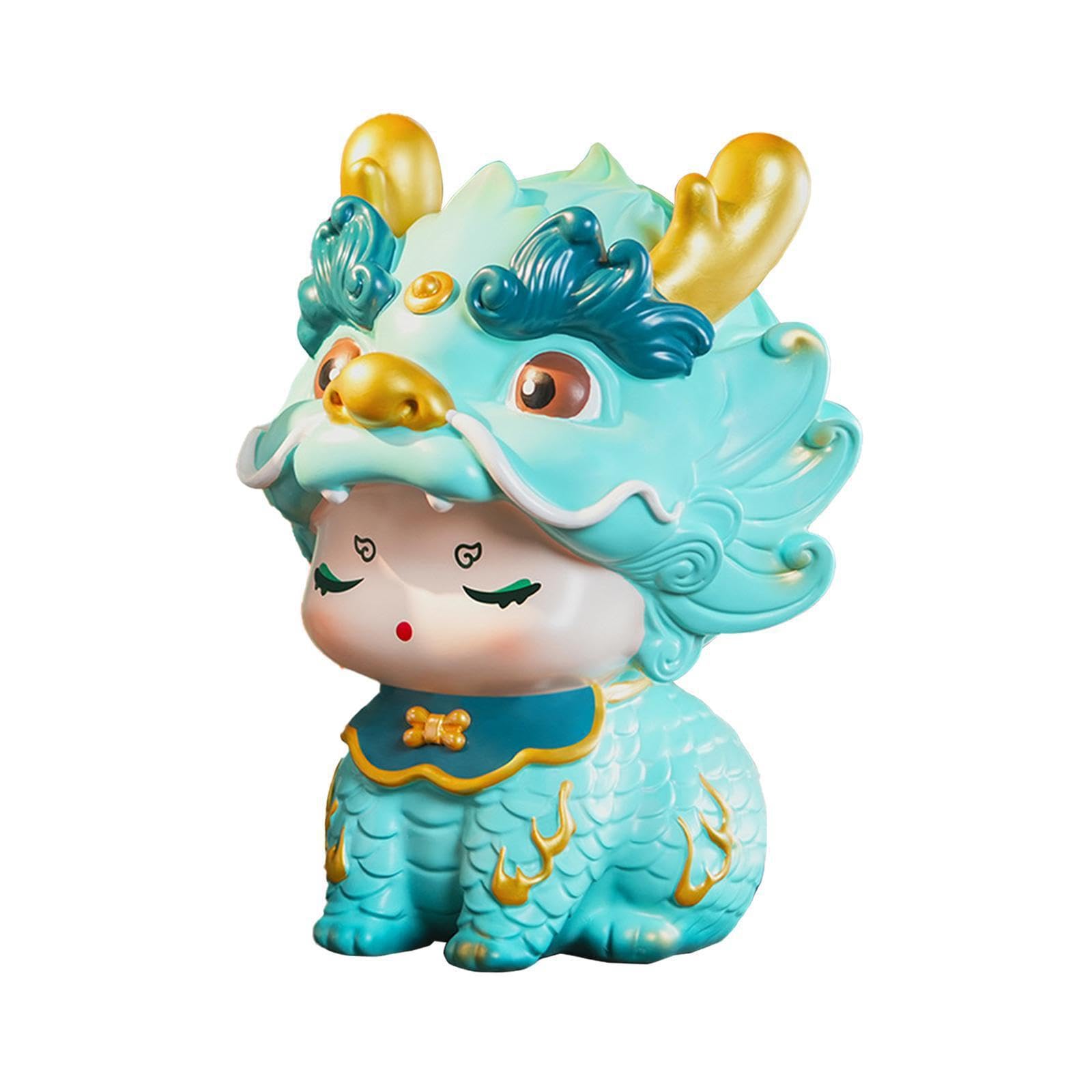 TWISAXC for Creative Piggy Bank Dragon Decoration Animal Statue Saving Money Box Desktop Decor But Also Piggy Bank Smooth