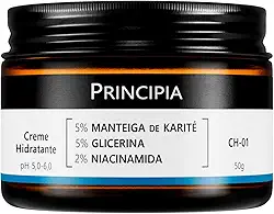 PRINCIPIA, Creme Hidratante Facial 5% Manteiga de Karité + 5% Glicerina + 2% Niacinamida CH-01 com 50g