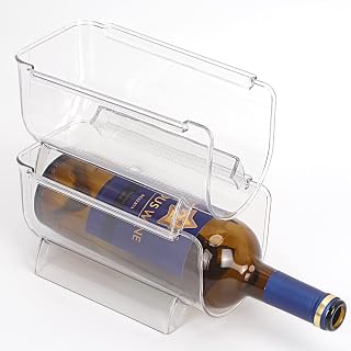 Homelove Stackable Wine Storage Rack, Wine Rack Countertop 2 Pack Wine Bottle Rack Home Kitchen Cabinet Racks Storage Countertop Decor Organizer