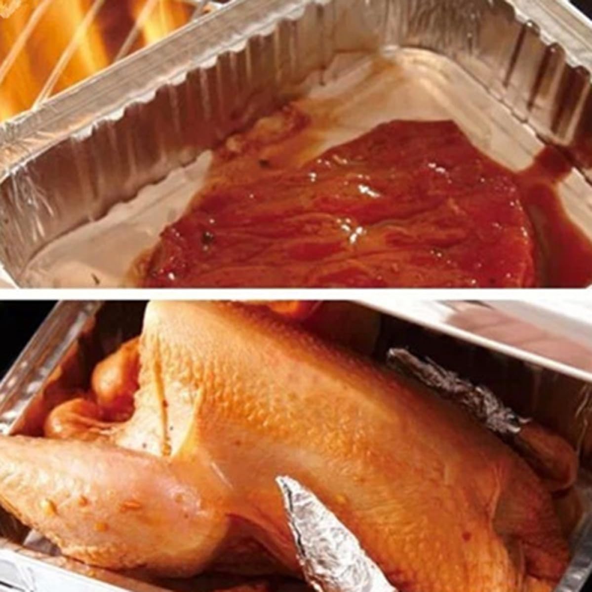 10 Bandejas Desechables de Papel de Aluminio para Barbacoa, Fácil Limpieza y Mantenimiento de Grill, Paquete de 10 Unidades para Recoger Grasa