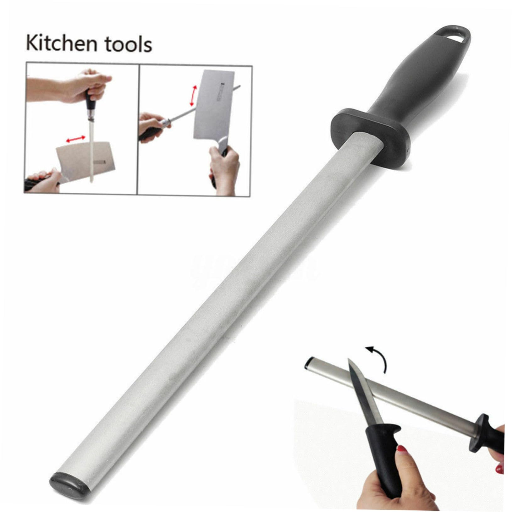 Mikinona Sharpening Bar 12 Inches Knife Sharpening Stick Large Honing Rod Handle