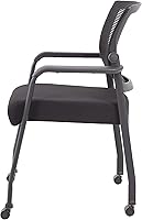 Vista 10 de Boss Office Products Mesh 4-Legged Guest Chair with Casters in Black