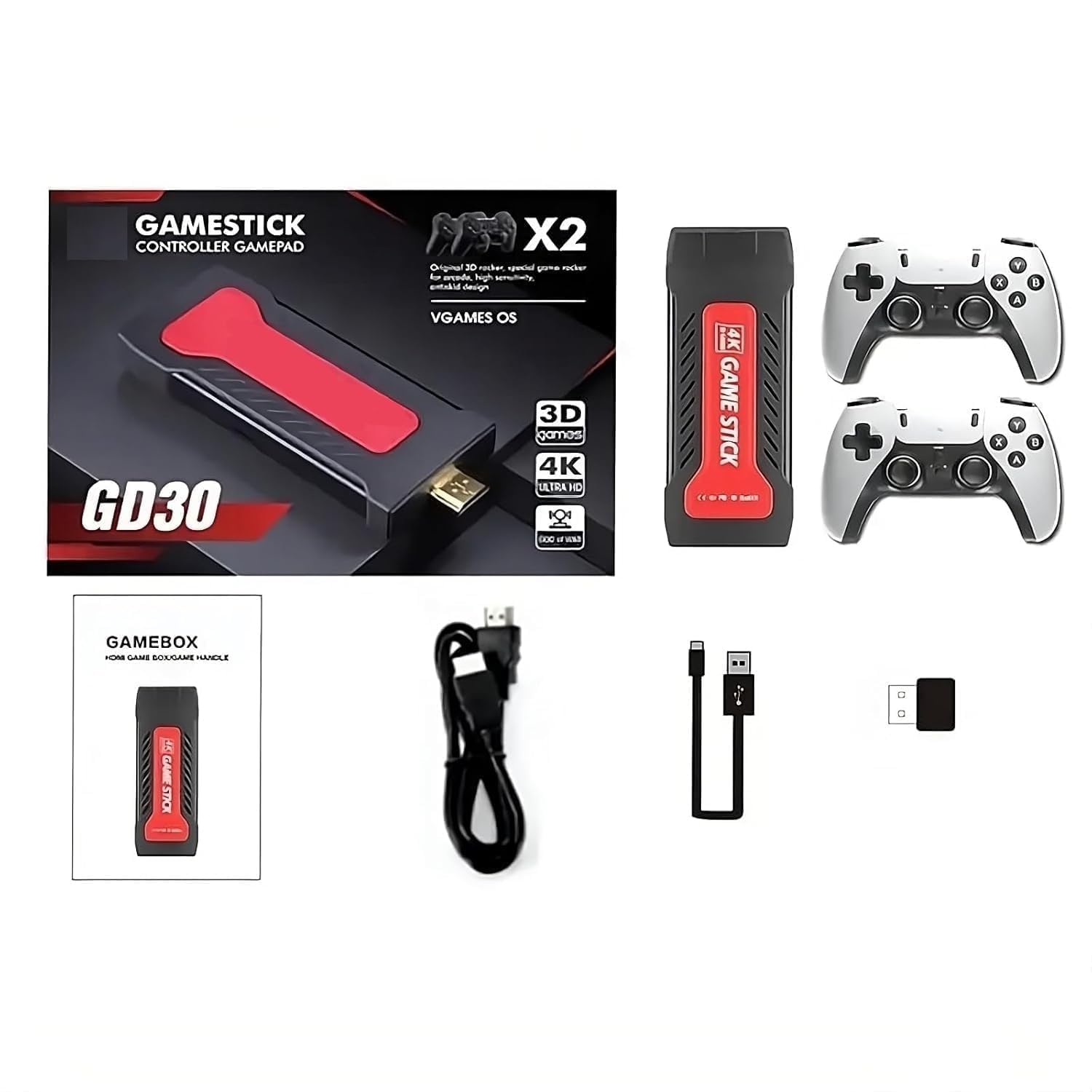 RetroNova™ Wireless Gaming Console | 64GB Game Stick with 25,000+ Preloaded Classic Games | Dual Wireless Controllers | 4K HDMI Output | HD Sound | Plug & Play for Smart TV, PC, Laptop, Projector