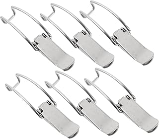 Housoutil Stainless Steel Spring Loaded Toggle Lock Buckle for Cabinet 6Pcs Spring Loaded Latch Hasp Useful Smooth Cabinet Lock Buckle Toggle Clamp