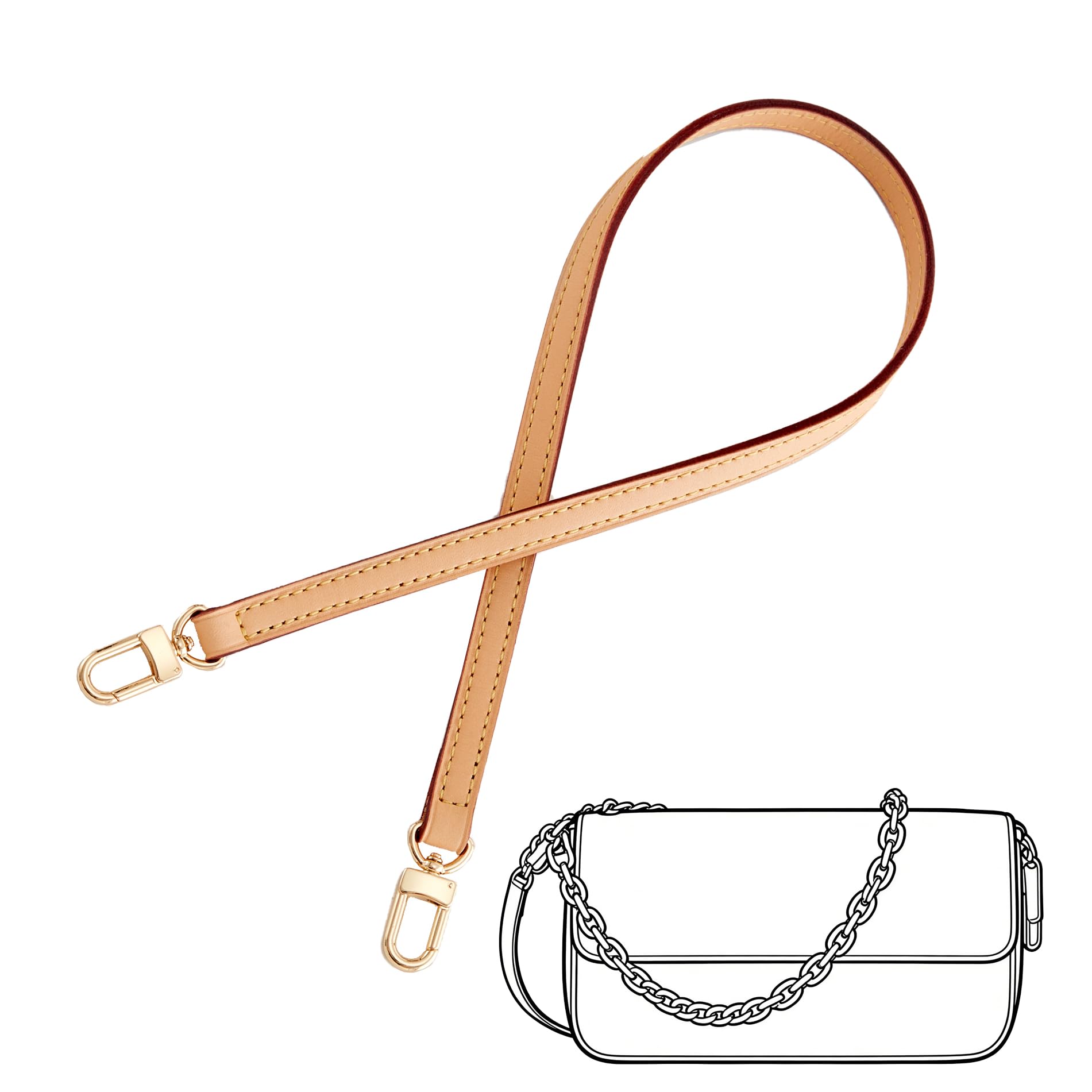 Amazon.com | SUZARO Genuine Vachetta Leather Shoulder Strap
