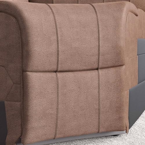 Image of Home Centre | Denver Fabric 1-Seater Wedge Recliner | Recliner Sofa for Living Room | Pine Wood | Brown | 2 Year Warranty