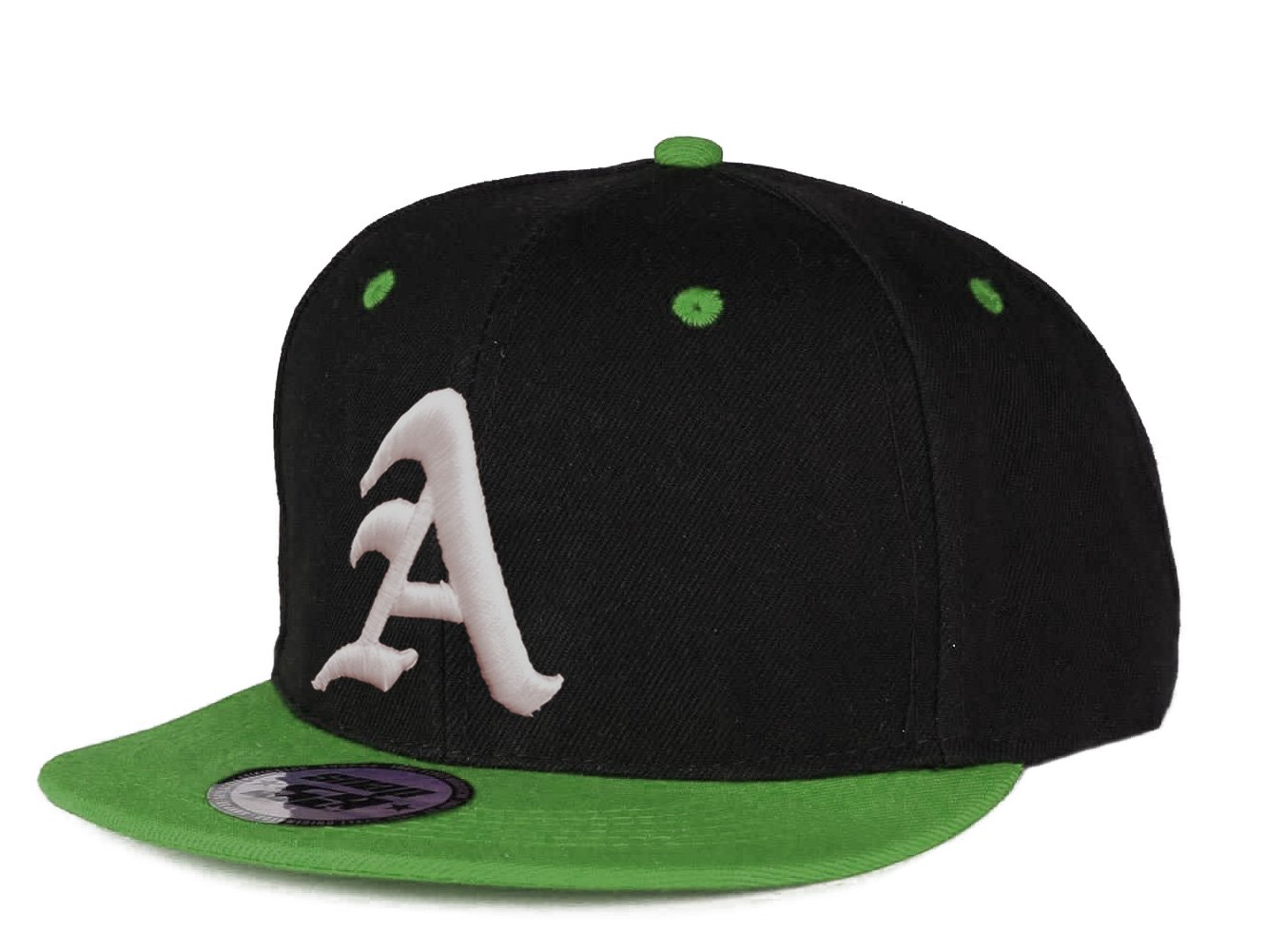 Morefaz Women's A Green White Snapback Baseball Cap Cap Hat Snapback 3D Gothic A Hip-Hop (A Green White)