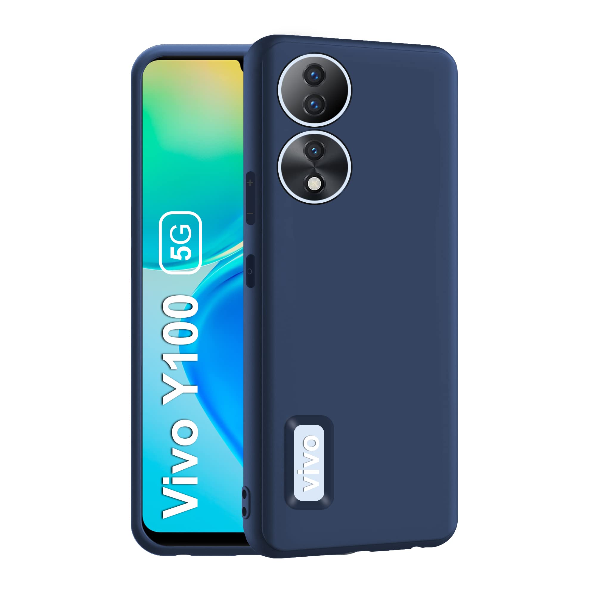 CEDO Vivo Y100 / Vivo T2 (5G) Back Cover | Camera Bump Protection & Inner Velvet Fabric Lining | Ultra Slim Matte Soft Rubberised Case Cover (Blue) (B0BWY5WFSX) Amazon Price History, Amazon Price Tracker