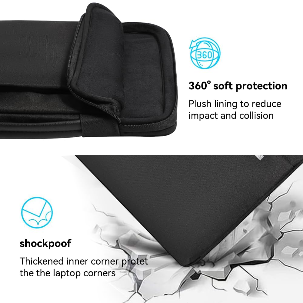 LANDICI 15.6 16 Inch Laptop Sleeve Carrying Case,360°Protective Waterproof Computer Cover Bag Compatible with MacBook Pro 16 M4 M3 M2 M1 Pro/Max 2024-2019,15-16 Inch Dell Hp Lenovo Acer Asus Notebook - Image 3