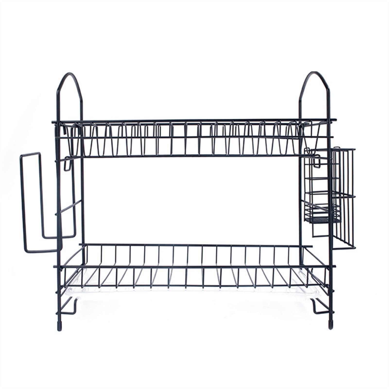 Portapiatti 2 Tiers Metallo Drenaggio Drenaggio Cucina Cappello for stoccaggio Stoccaggio Piano di lavaggio Piano di lavaggio Asciugatura Asciugatura Strumento di stoccaggio Strumento Organizzatore Ac