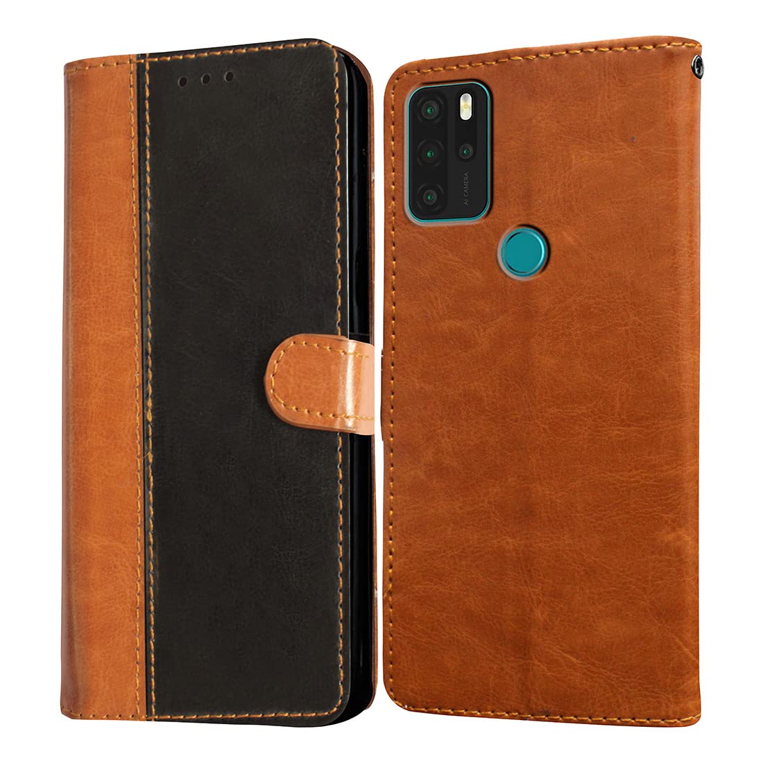 Casotec Flip Cover for Micromax in Note 1 | Premium Leather Finish | Inbuilt Pockets & Stand | Flip Case for Micromax in Note 1 (Camel and Black) (B0B9YLZPMH) Amazon Price History, Amazon Price Tracker