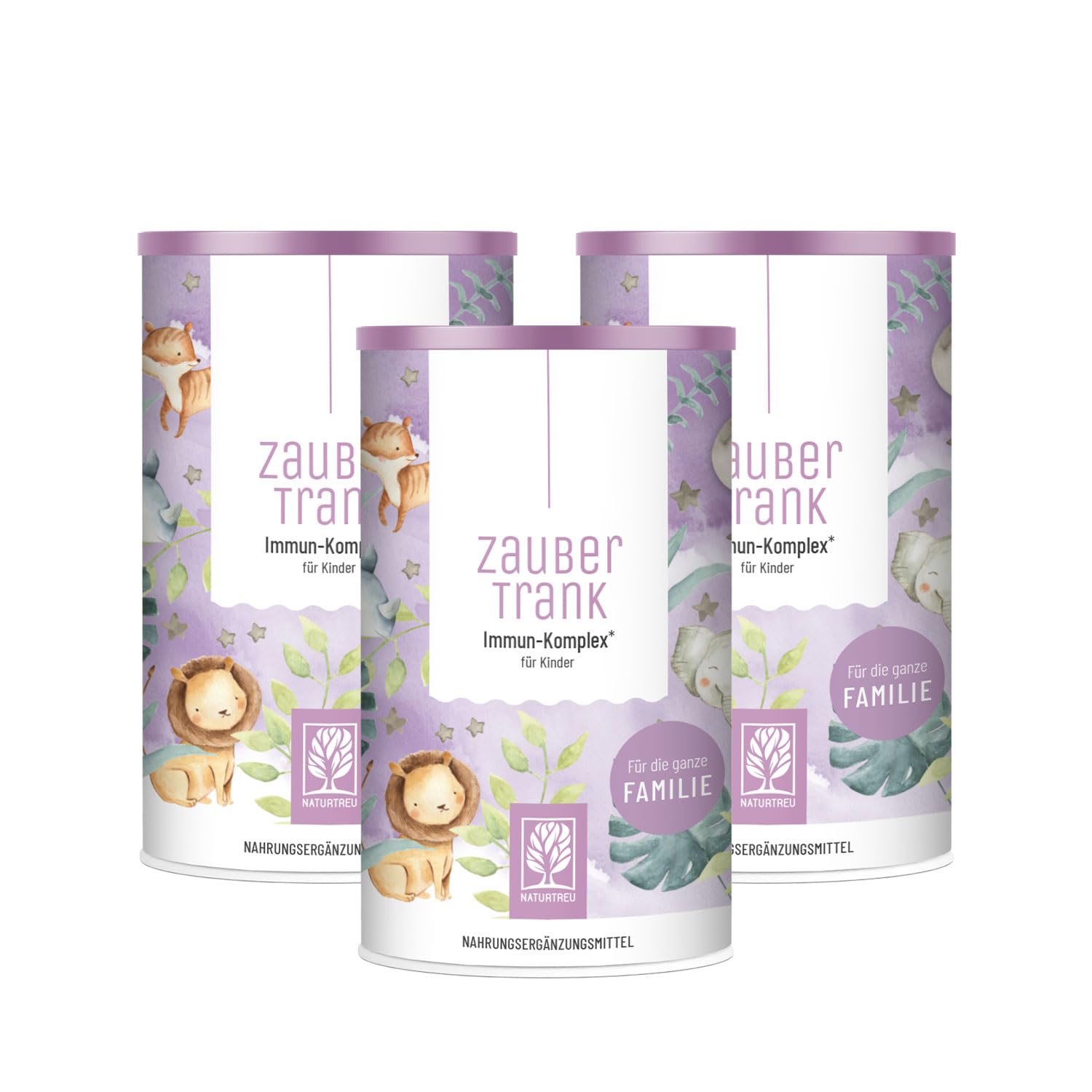 NATURTREU® Kinder Immun Komplex Multivitamin Pulver | 19 Vitamine, Mineralien und Nährstoffe für das Immunsystem stärken Kinder * - Vorteilsbundle 3er Paket - 198 Portionen