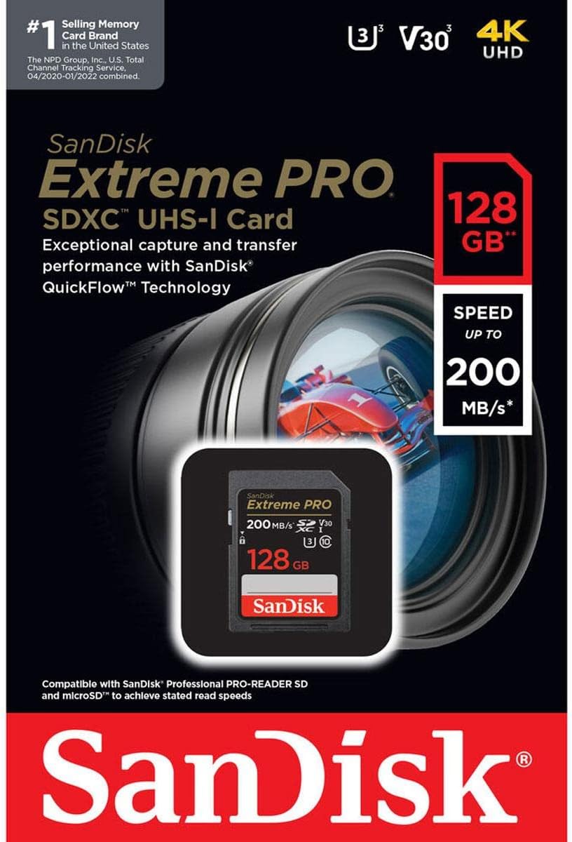 SanDisk Extreme PRO 128GB UHS-I U3 SDXC Memory Card