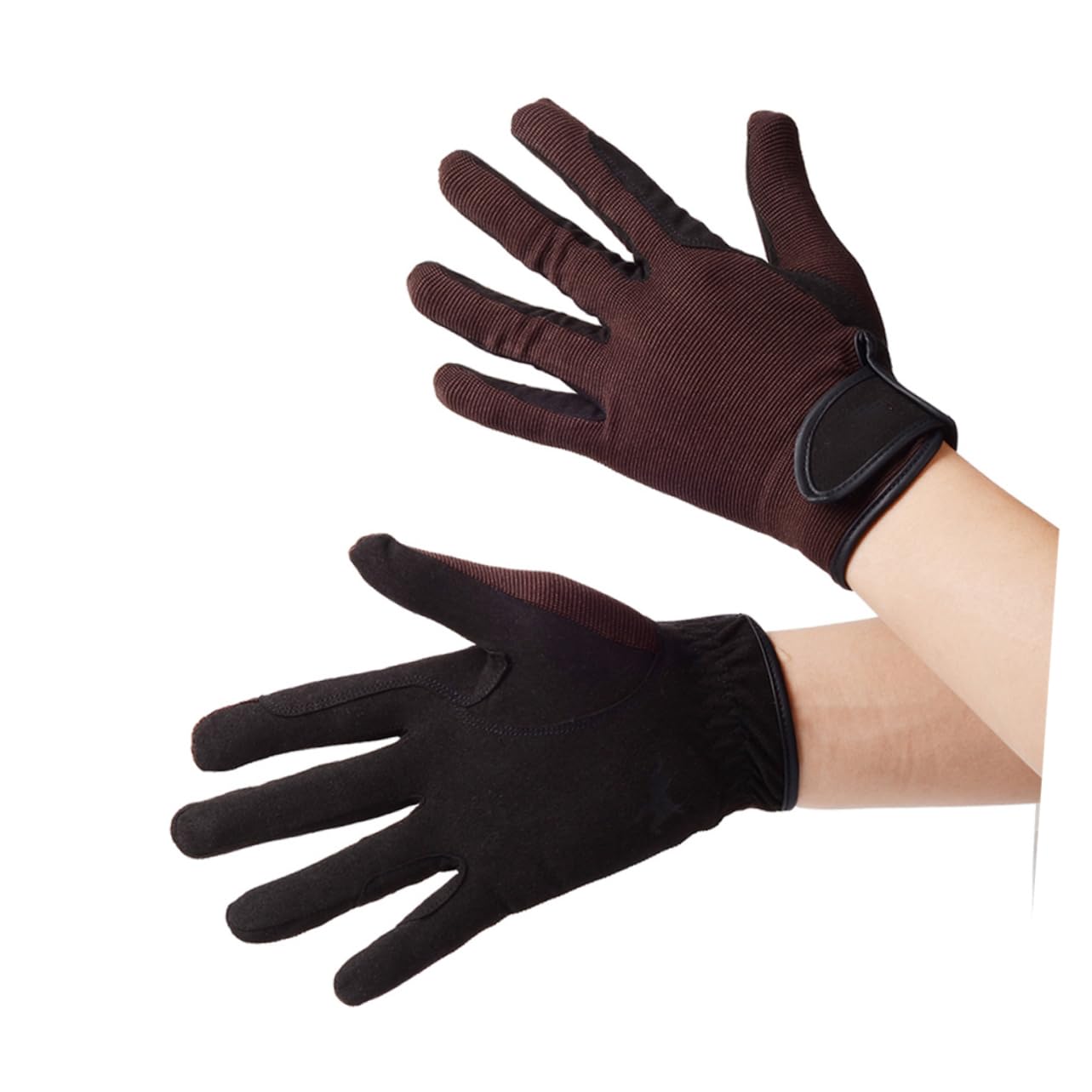 Hemoton 1Pair Professional Unisex Horse Riding Gloves Ergonomic Equestrian Training Gloves with Touchscreen Breathable for Optimal Control Coffee Color