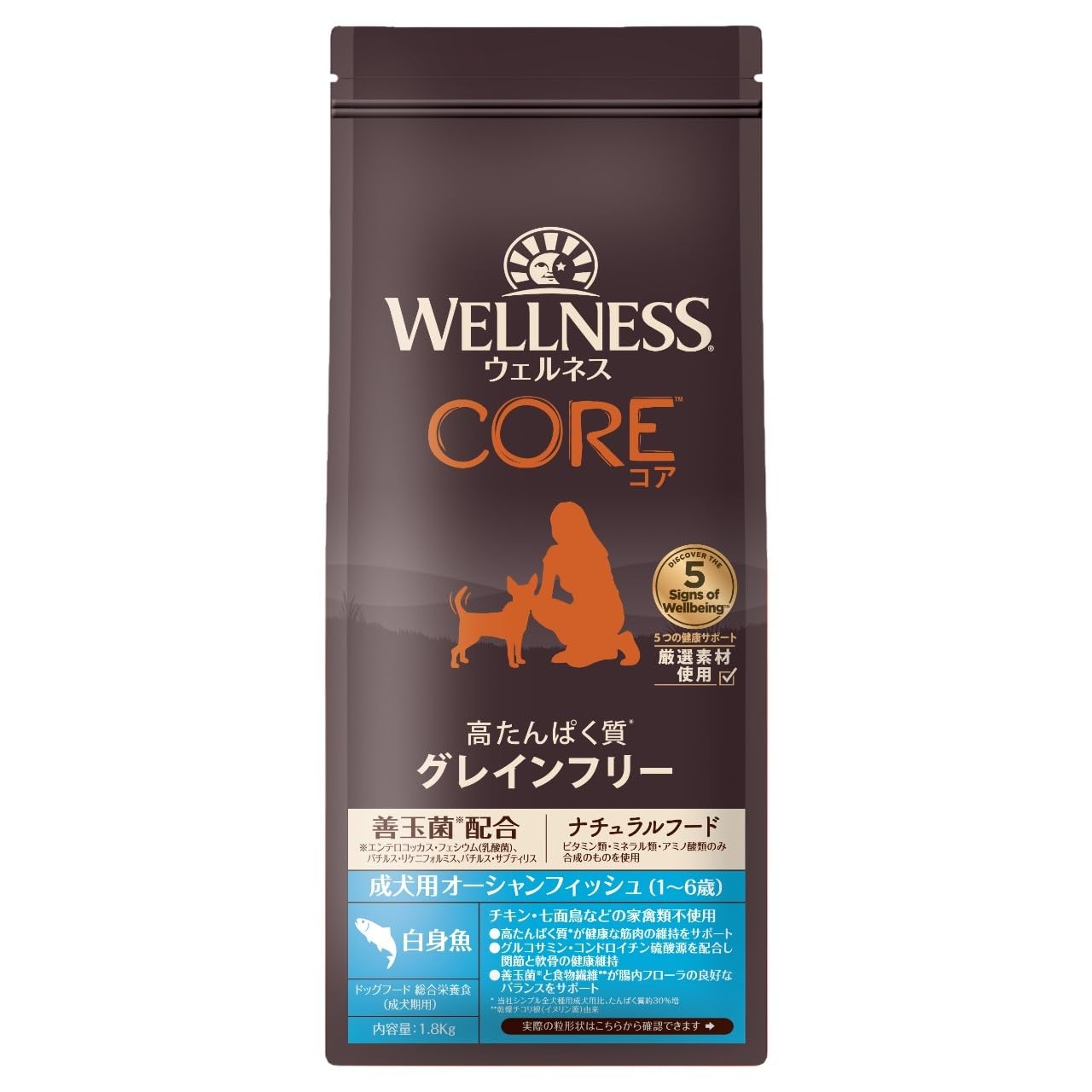 Amazon.co.jp: ウェルネスコア 高たんぱく質グレインフリー 成犬用 1.8