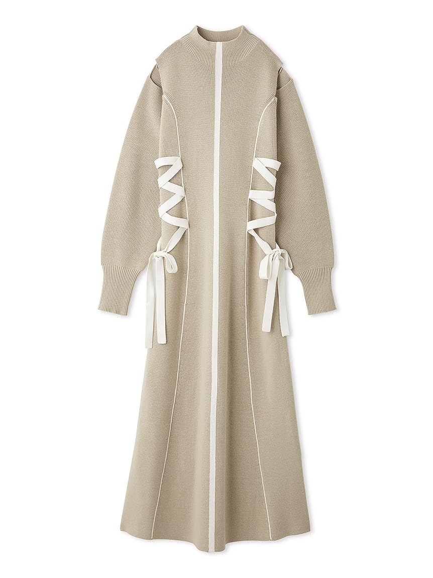 SNIDEL レースアップバイカラー ニットワンピース 新品未使用 SNIDEL（スナイデル）の「レースアップバイカラーニット