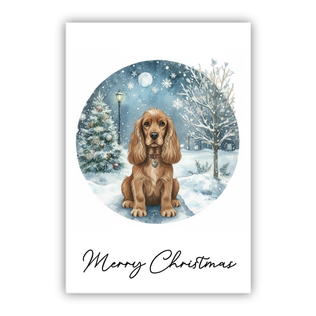Dog Christmas Card - From the Dog to Owner Mum Dad Groomer - Dog Christmas Card – Many Breeds Available – Dog Lovers Card (Cocker Spaniel) — image 1
