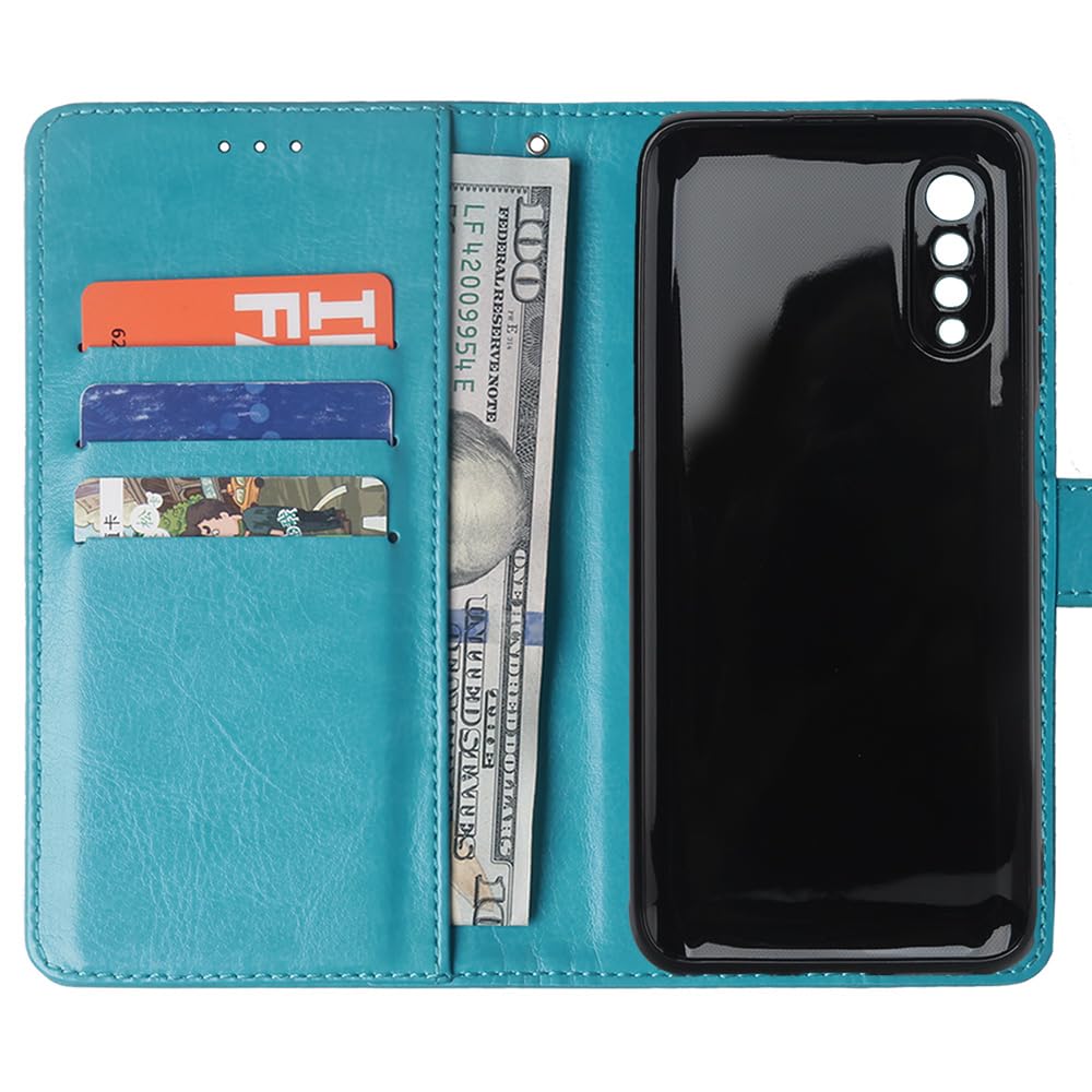 Custodia Portafoglio In Pelle PU Con Stand E Slot Per Carte Per Cubot R19, TPU Silicone Retro, Copertina Protettiva Blu