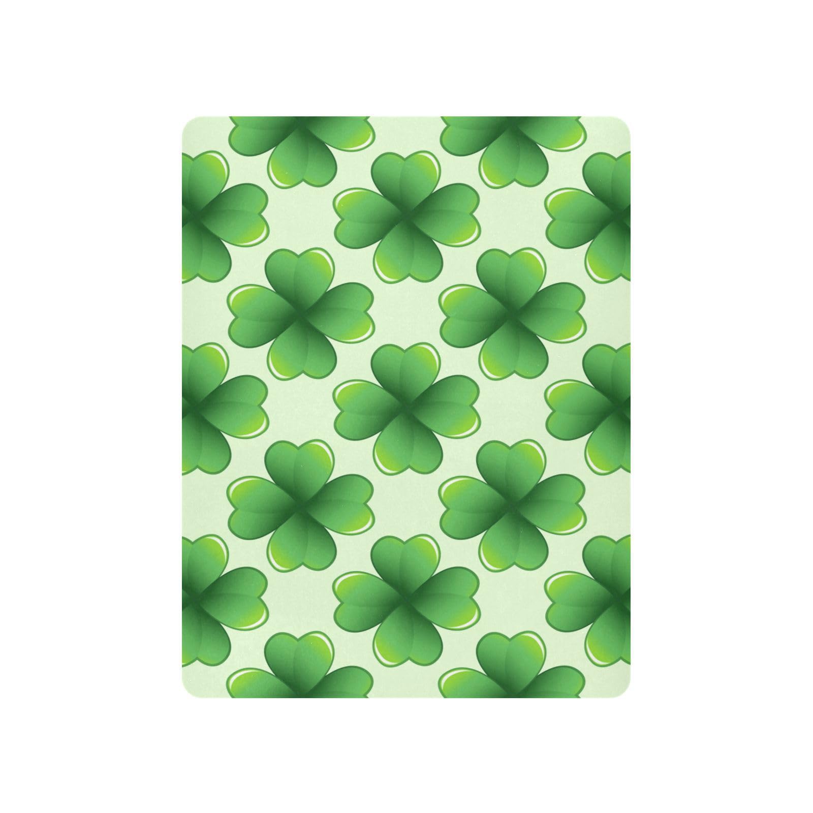 Moudou St. Patrick's Day Clover Playard Sheet for Boy Girls, Soft Breathable Fitted Toddler Sheet for Standard Playard Bed Mattress, 39 x 27 x 5 Inch