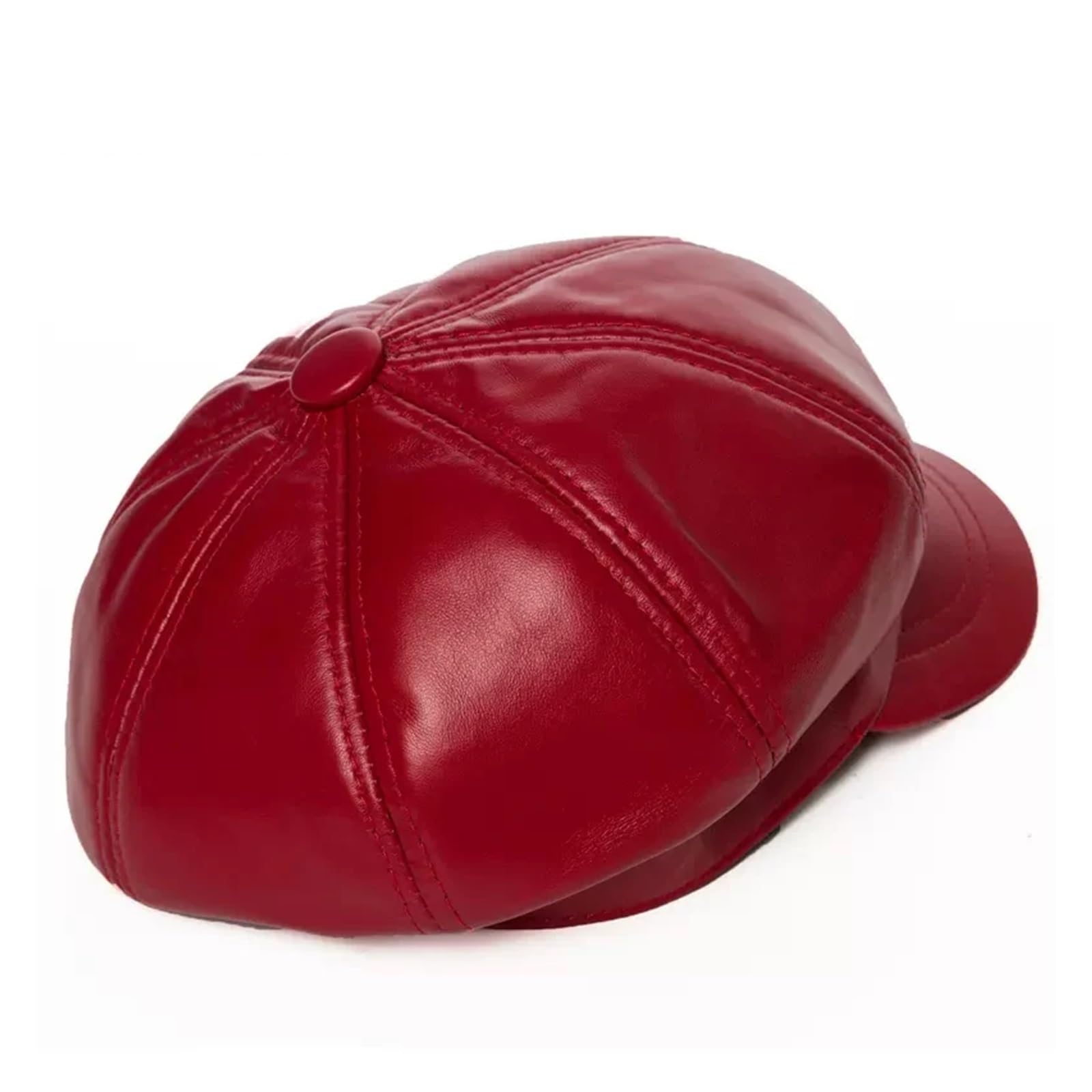 Winter Sheepskin Octagonal Hat For Women Genuine Leather Korean Trendy Painter Beret Caps Red Blue Streerwear Bone Femme