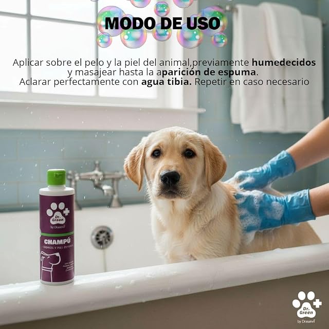 Foto 2 de 5 de Champu Perro para Cachorros y Piel Sensible 250ml Dr Green de Drasanvi