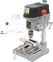 lhoehzhu 340W 3-Speed Mini Drill Press - Portable Benchtop Drill for Wood, Metal, Plastic, DIY Crafts - 0.98in Depth