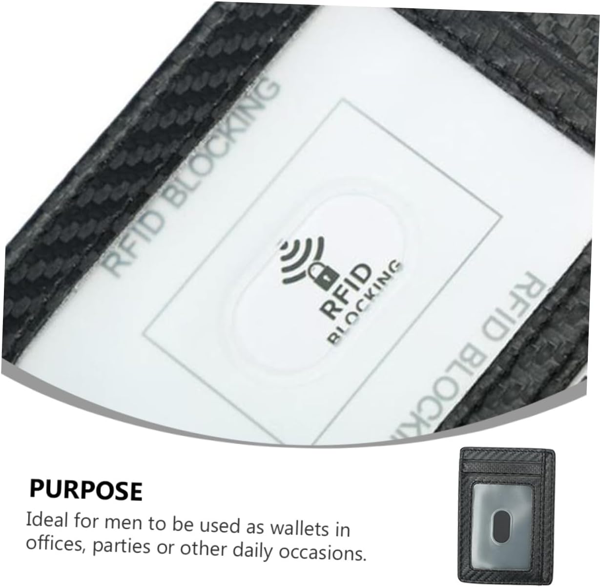 TEHAUX Men's Rfid Blocking Carbon Fiber Card Wallet, Slim Minimalist Black