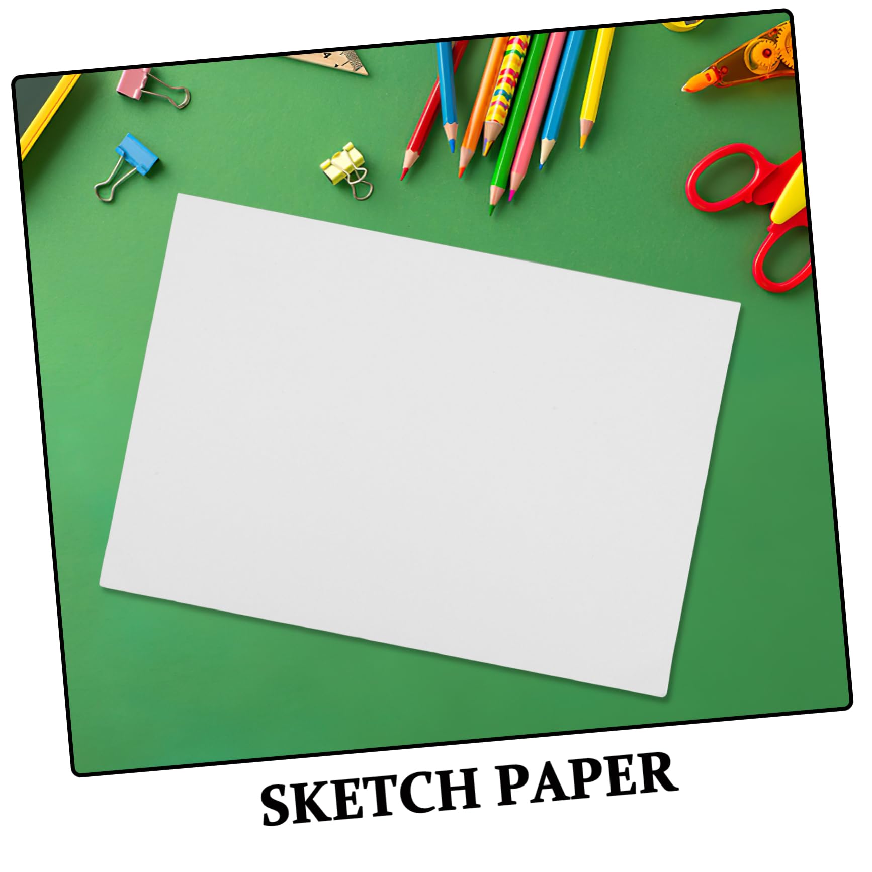 Papel de Dibujo 100 Hojas Blanco para Niños y Estudiantes