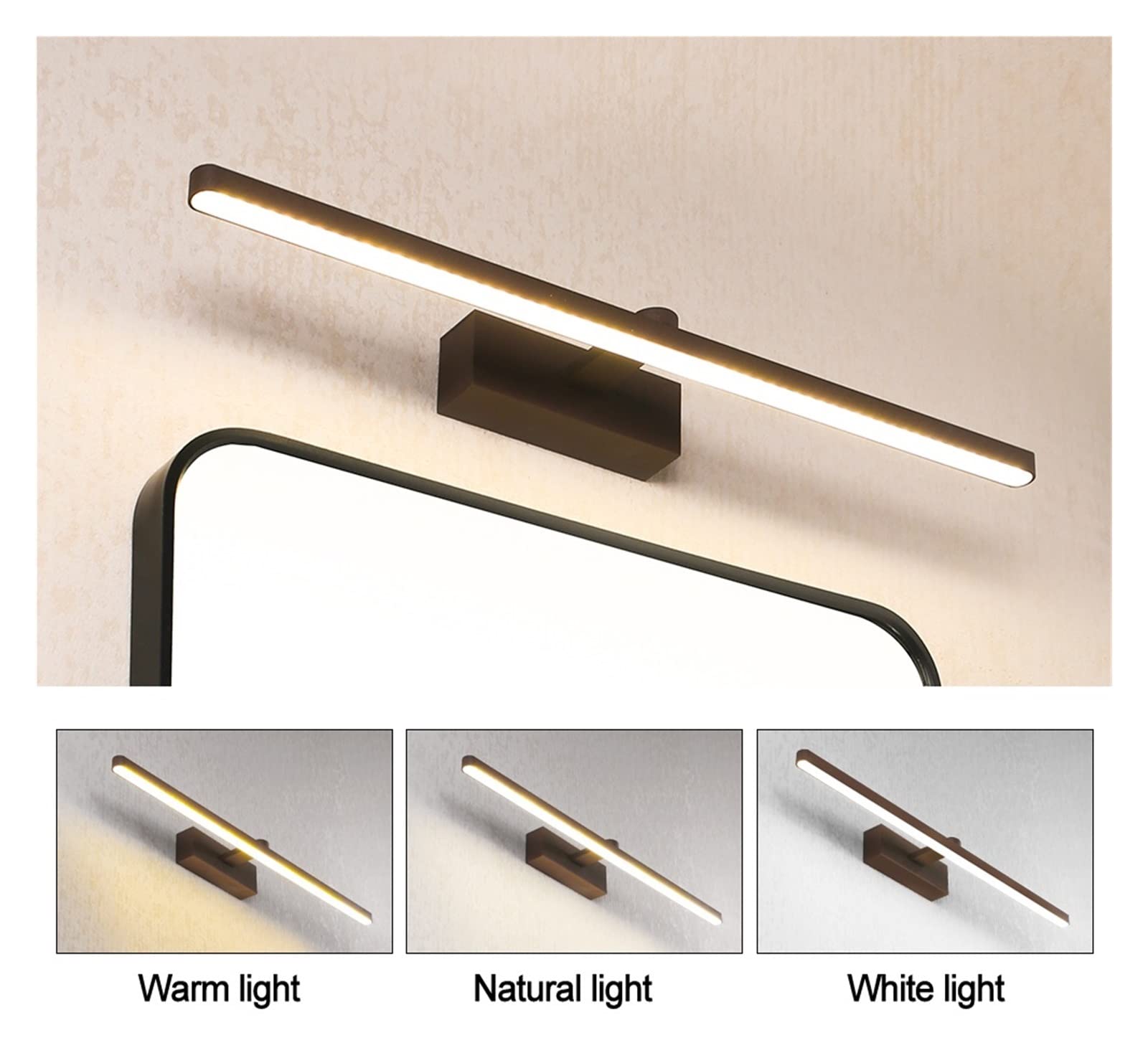 Nordic Led kinkiet 8w 10w AC85-265V łazienka jasnobrązowy Vintage ścienny oprawa oświetleniowa do sypialni salon(2700-3500K,8W (42CM))