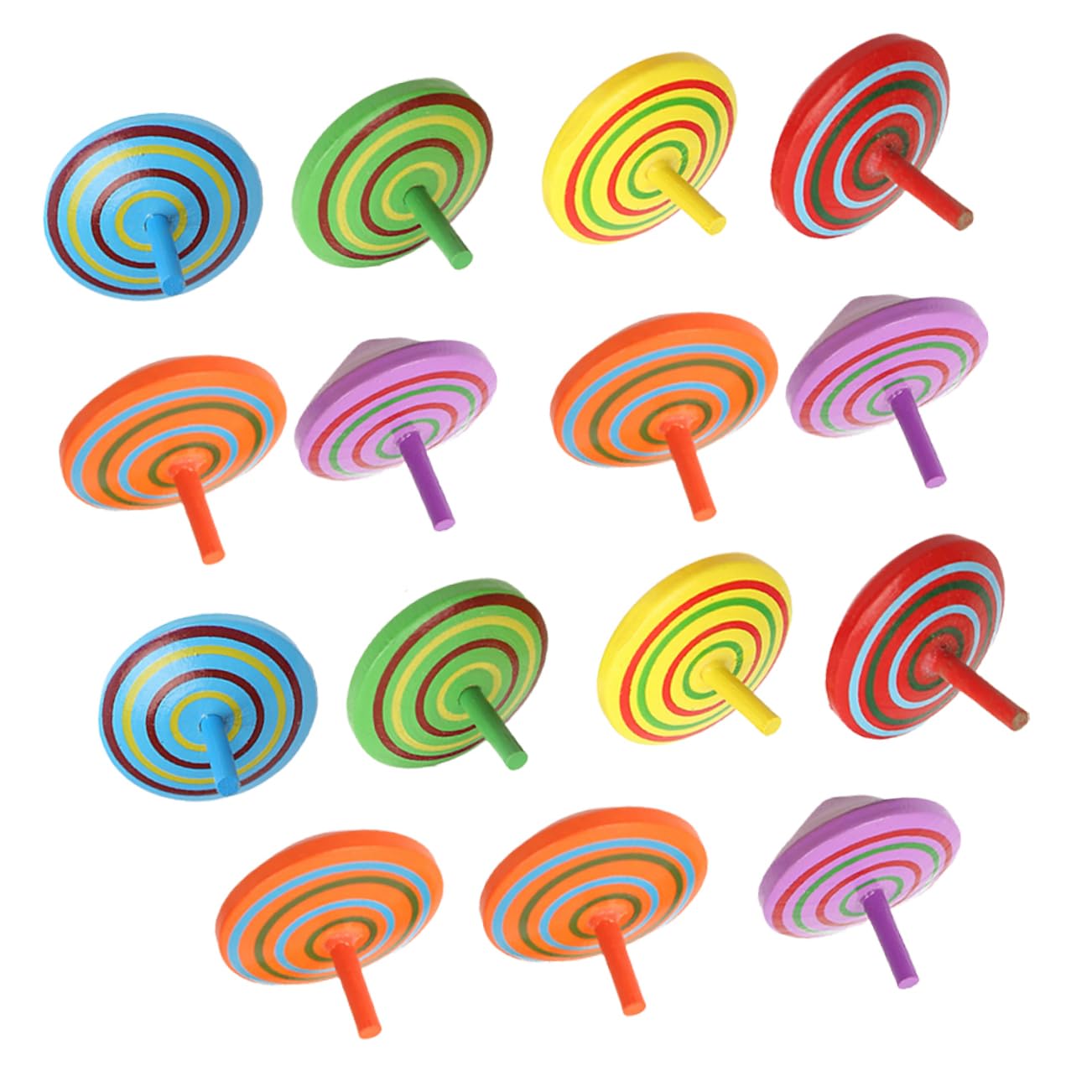 Totority Rotating Gyro Toy for Boys and Girls 15pcs Wooden Spinning Top Educational Fidget Toys Boys and Girls Random