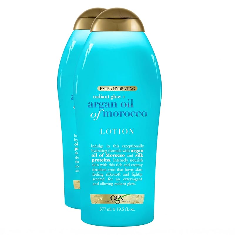Loção corporal OGX Radiant Glow + Argan Oil of Morocco, 576 mL