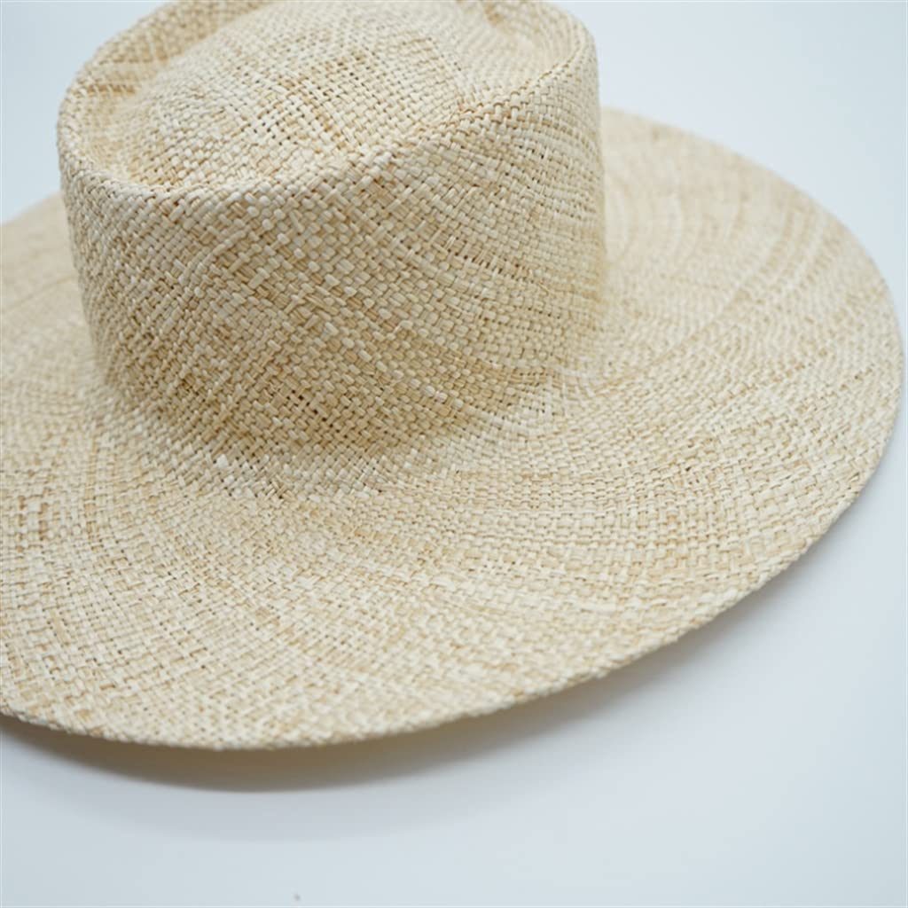 Cappello a Cilindro a Tesa Larga Francese Retro Holiday Treasure Grass Cappello di Paglia da Viaggio Parasole Estivo da Donna